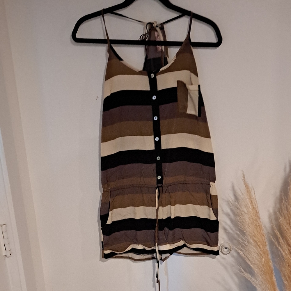 Peppermint Brown and Black Romper Camisole Size M B112